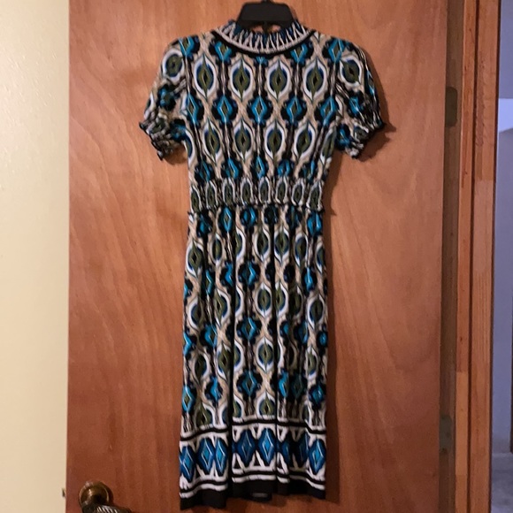 🎉3 for $30.🎉 Intermission brand Darling Dress, crm, green, black & blue (OLCC) - Picture 5 of 8